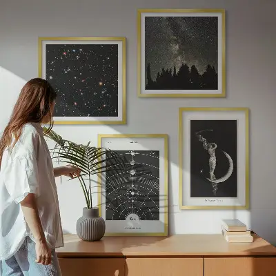 Solar System galaxy wall art set of 4 pieces