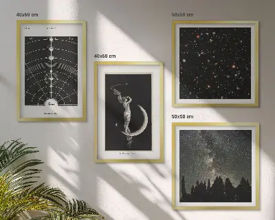 Solar System galaxy wall art set of 4 pieces