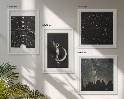 Solar System galaxy wall art set of 4 pieces