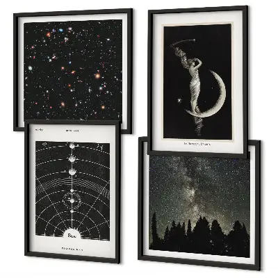 Solar System galaxy wall art set of 4 pieces
