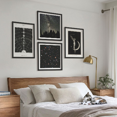 Set of 4 wall art pieces Solar system galaxy