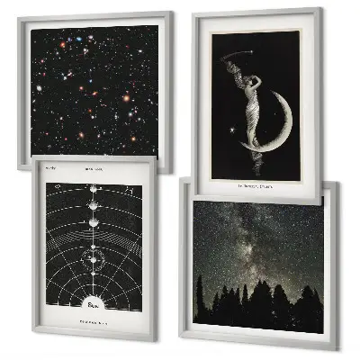 Solar System galaxy wall art set of 4 pieces