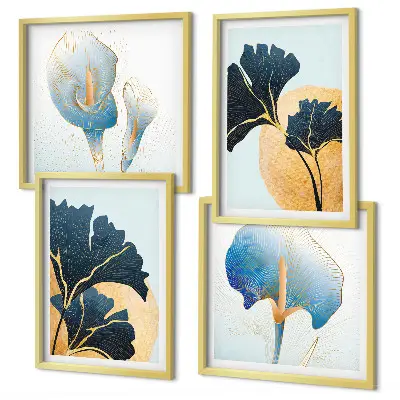 Multi-piece wall decor set featuring a Frida Kahlo inspired portrait with lemons and wine