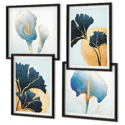 Multi-piece wall decor set featuring a Frida Kahlo inspired portrait with lemons and wine