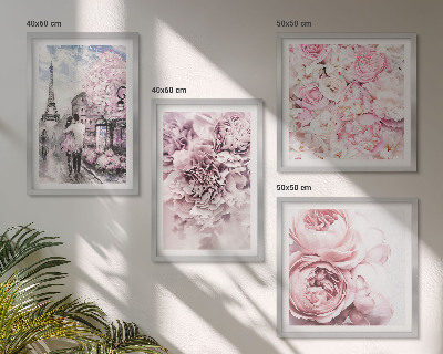 Multi-piece wall decor set Flowers pink romantic landscape