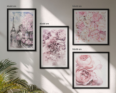 Multi-piece wall decor set Flowers pink romantic landscape