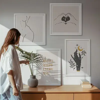 Wall art set Minimalist boho illustrations