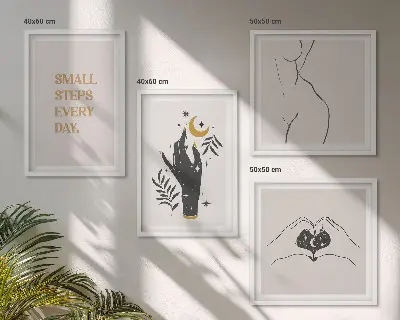 Wall art set Minimalist boho illustrations