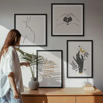 Wall art set Minimalist boho illustrations
