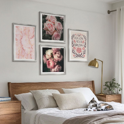 Multi-piece wall decor set Vintage roses marble dreams