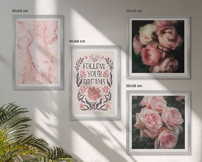 Multi-piece wall decor set Vintage roses marble dreams