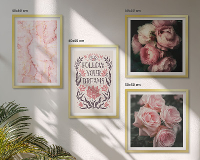 Multi-piece wall decor set Vintage roses marble dreams