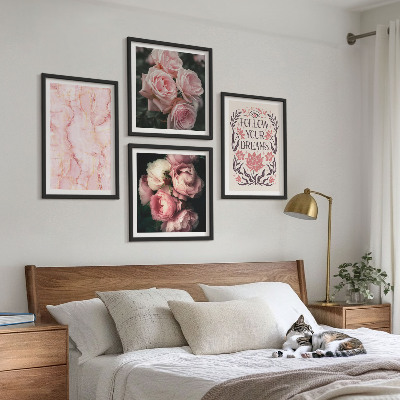 Multi-piece wall decor set Vintage roses marble dreams
