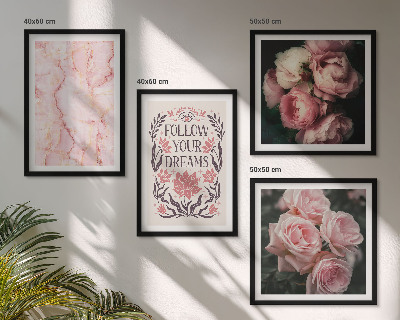 Multi-piece wall decor set Vintage roses marble dreams