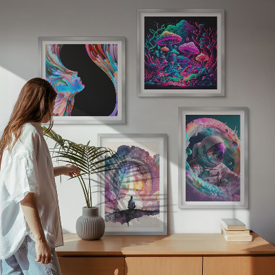 Wall art set Colorful fantasy art illustrations
