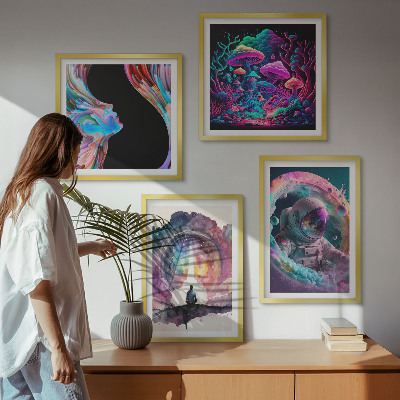 Wall art set Colorful fantasy art illustrations