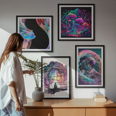 Wall art set Colorful fantasy art illustrations