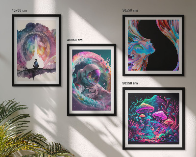 Wall art set Colorful fantasy art illustrations