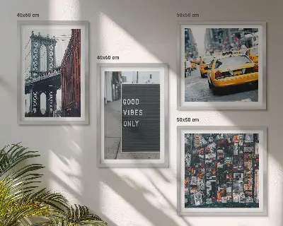 Multi-piece wall decor set Bridge city inscriptions bird's eye view