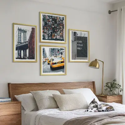 Multi-piece wall decor set Bridge city inscriptions bird's eye view