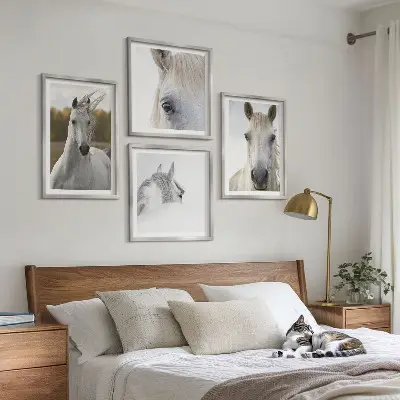 White horses wall art set of 4 pieces