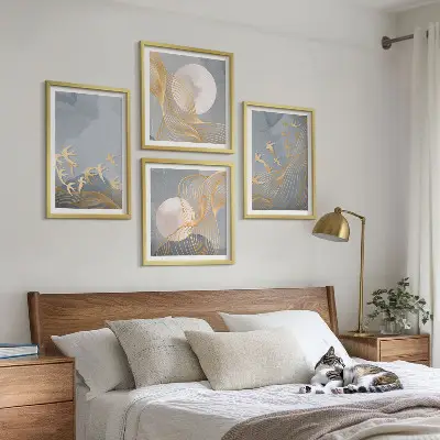 Multi-piece wall decor set Birds in flight sky moon