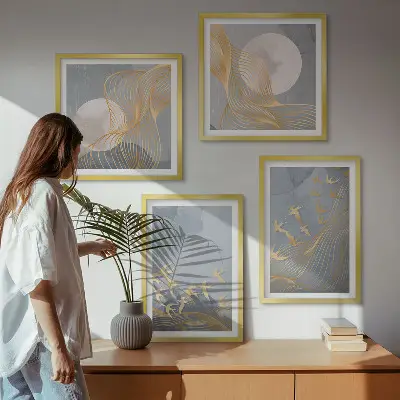 Multi-piece wall decor set featuring birds in flight against a moonlit sky