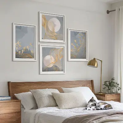 Multi-piece wall decor set Birds in flight sky moon