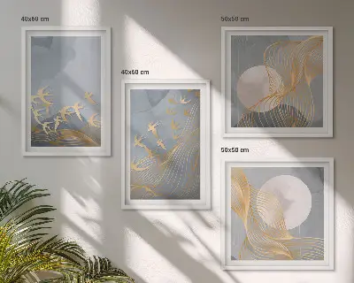 Multi-piece wall decor set featuring birds in flight against a moonlit sky