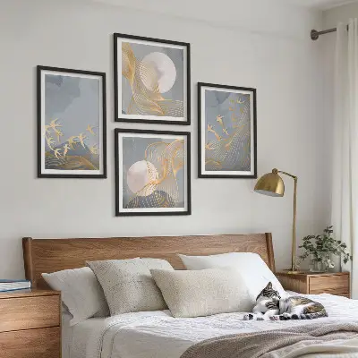 Multi-piece wall decor set Birds in flight sky moon