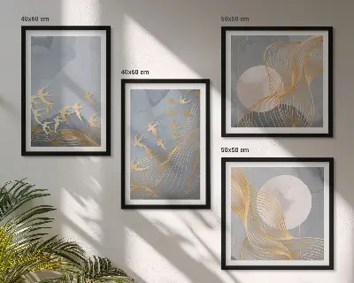 Multi-piece wall decor set Birds in flight sky moon