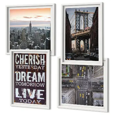 New York landscape wall art set with quote