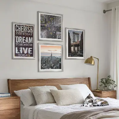 New York landscape wall art set with quote