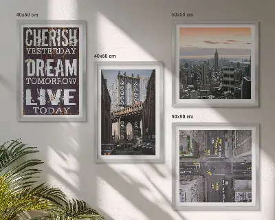 New York landscape wall art set with quote