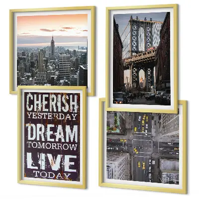 New York landscape wall art set with quote