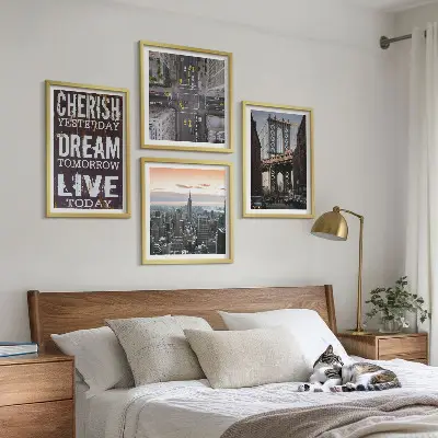 New York landscape wall art set with quote