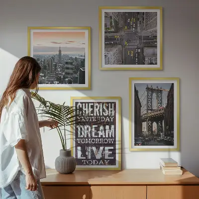 New York landscape wall art set with quote