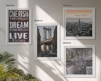 New York landscape wall art set with quote