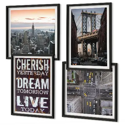 New York landscape wall art set with quote