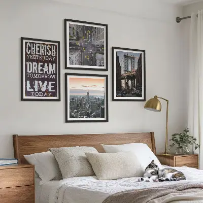 New York landscape wall art set with quote