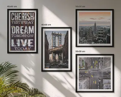 Wall art set New York landscapes quote