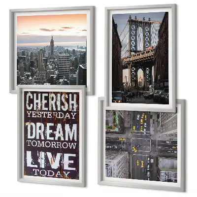 Wall art set New York landscapes quote