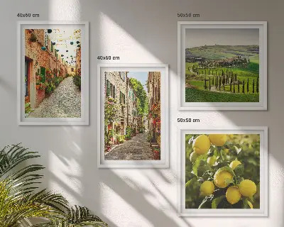 Charming streets of lemon blossoms wall art set of 4 pieces
