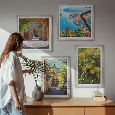 Multi-piece wall decor set seaside streets with a sea of lemons