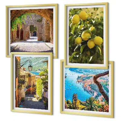 Multi-piece wall decor set seaside streets with a sea of lemons