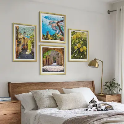 Multi-piece wall decor set seaside streets with a sea of lemons
