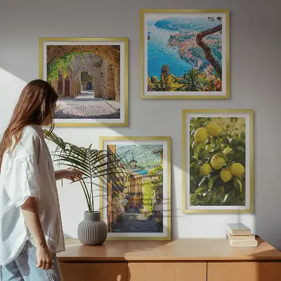 Multi-piece wall decor set seaside streets with a sea of lemons