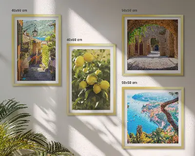 Multi-piece wall decor set seaside streets with a sea of lemons