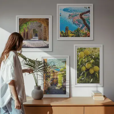 Multi-piece wall decor set seaside streets with a sea of lemons