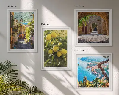 Multi-piece wall decor set seaside streets with a sea of lemons